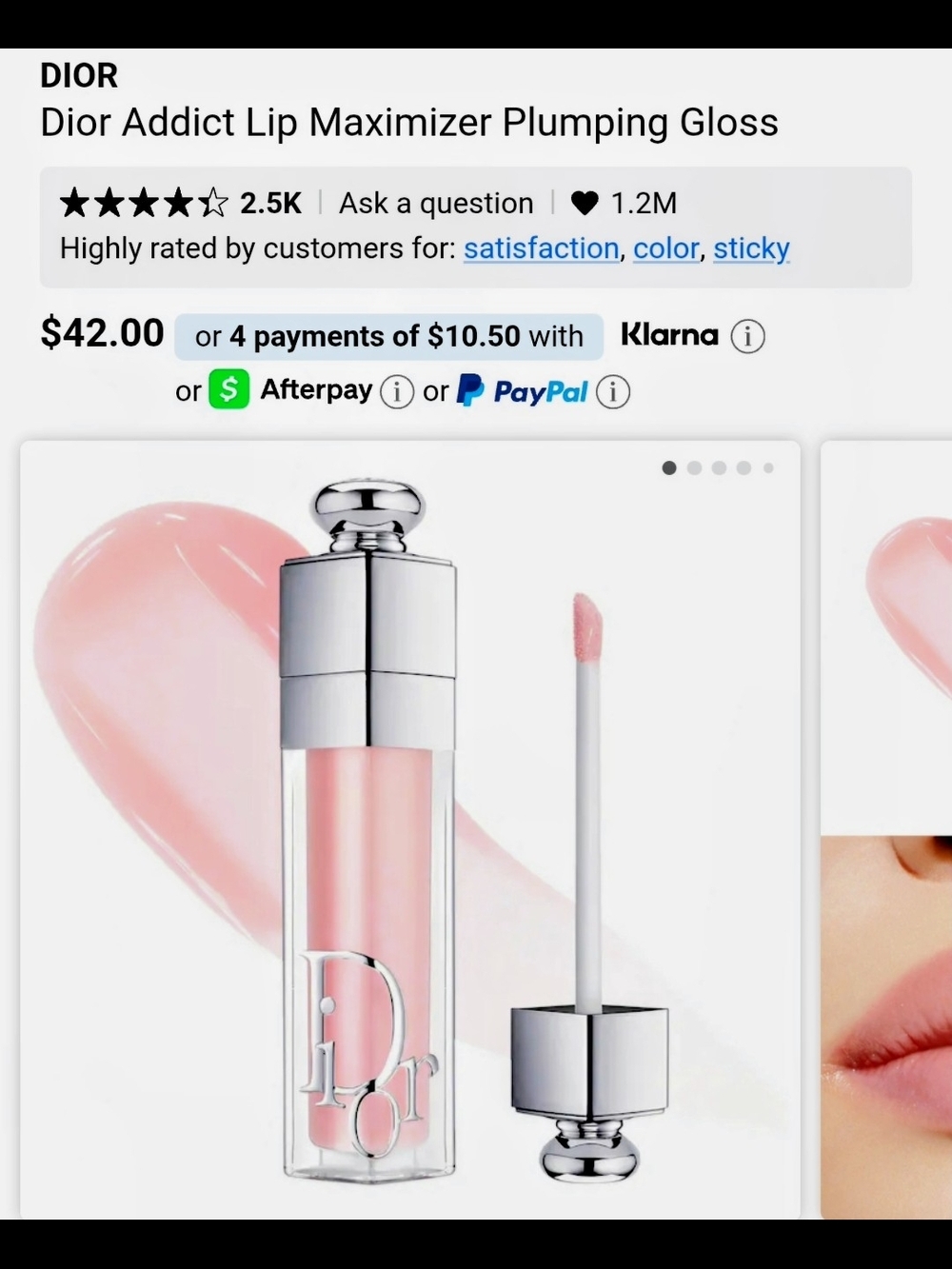 Dior Lip Maximizer Plumping Gloss — Delicate Pink - 001